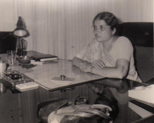 Vidyaben Shah at work in 1975